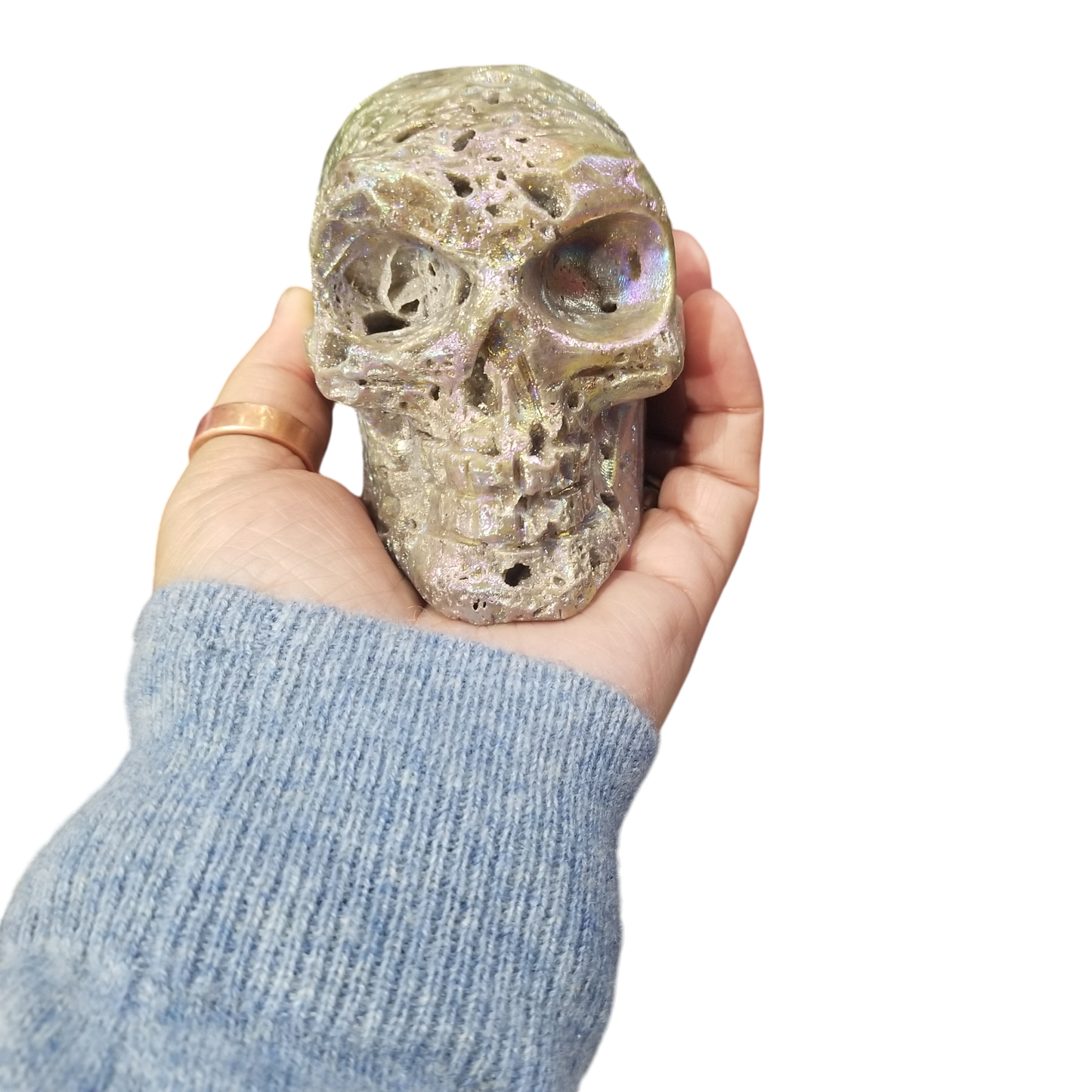 Sphalerite Skull with Aura Coating