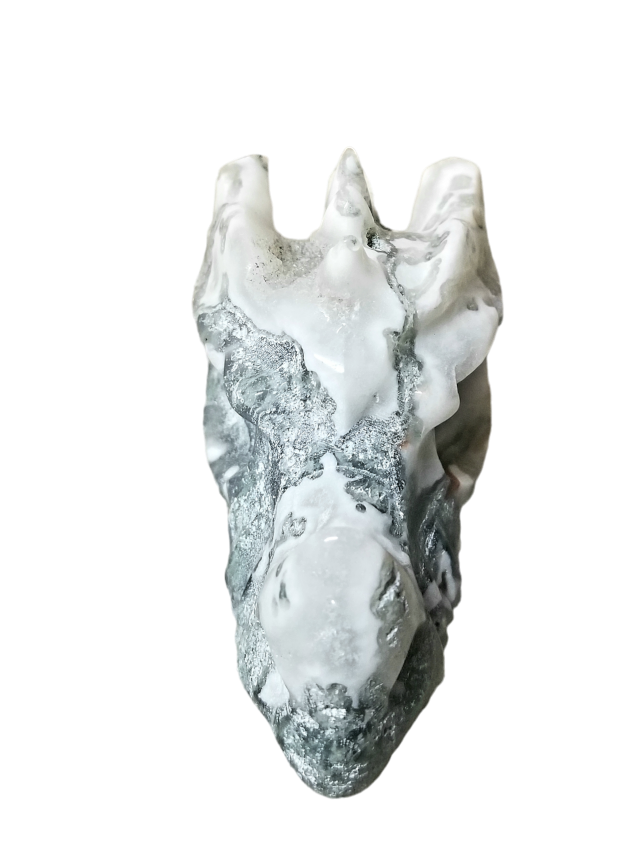 Moss Agate Dragon Head