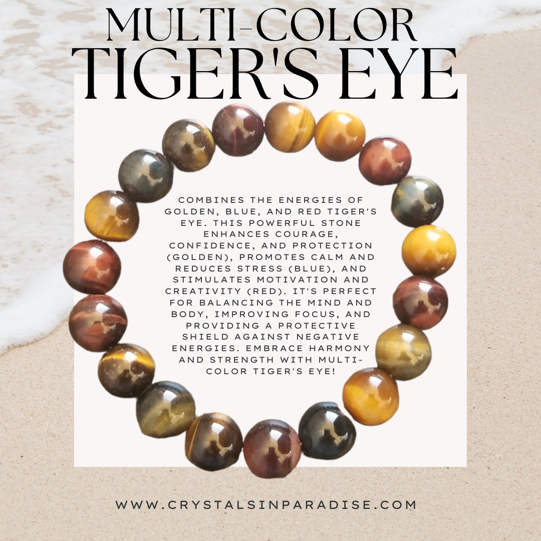 Multi-Color Tiger's Eye 12mm Bracelet