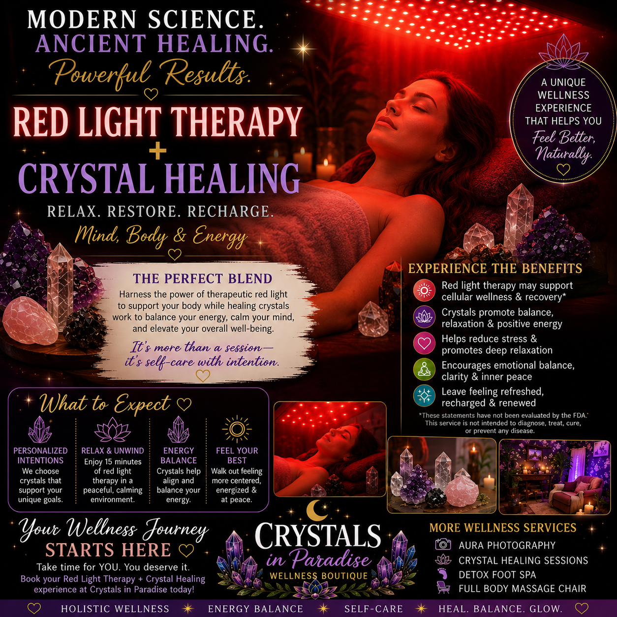 Red Light Therapy & Crystal Healing