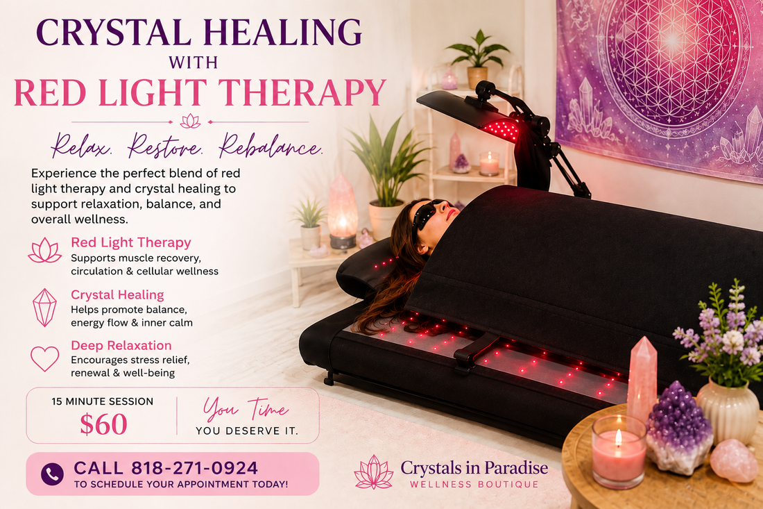 Crystal Healing Under Red Light Therapy: A Journey of Relaxation, Energy &amp; Intention