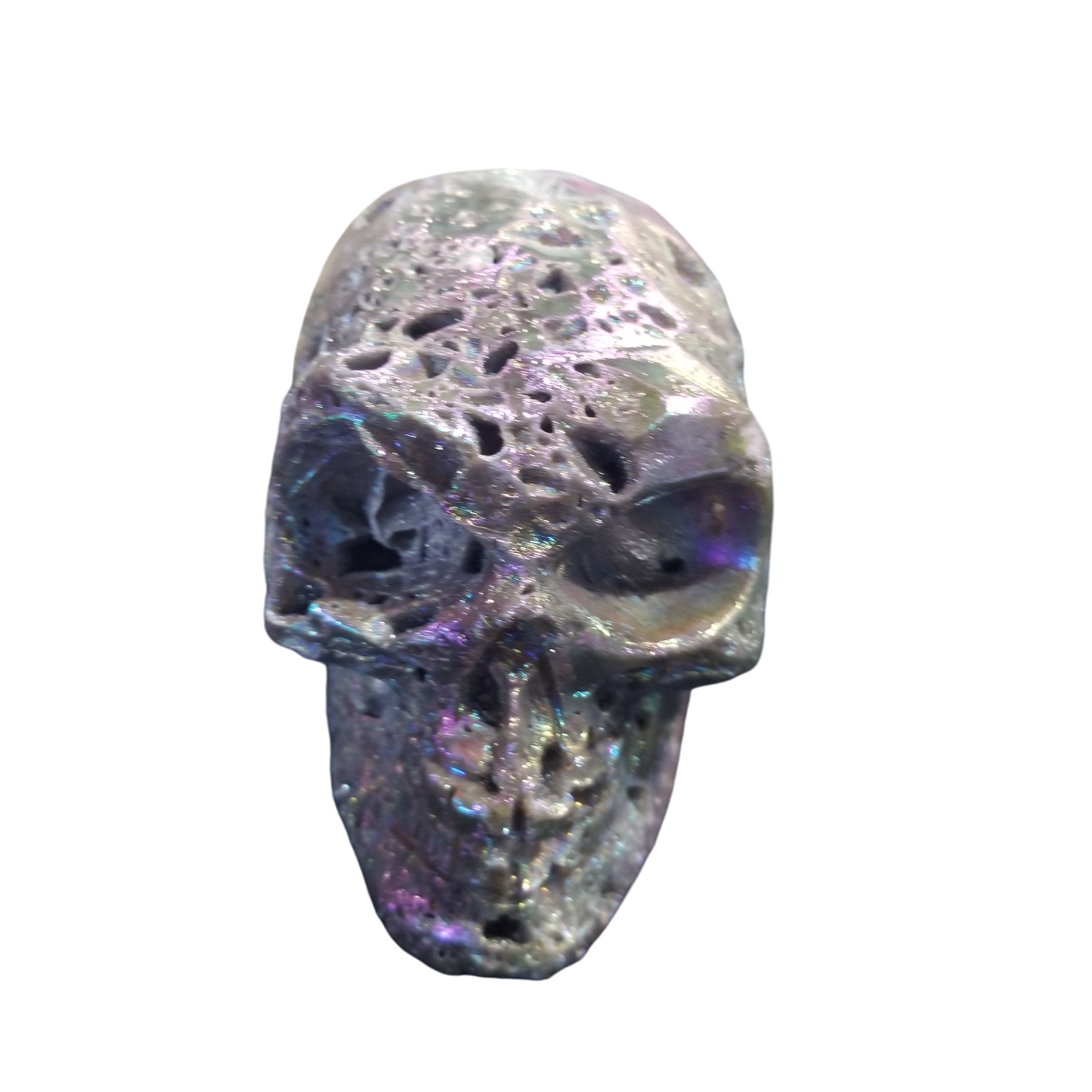 Sphalerite Skull with Aura Coating