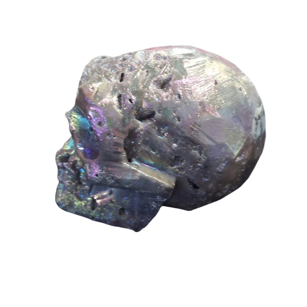 Sphalerite Skull with Aura Coating