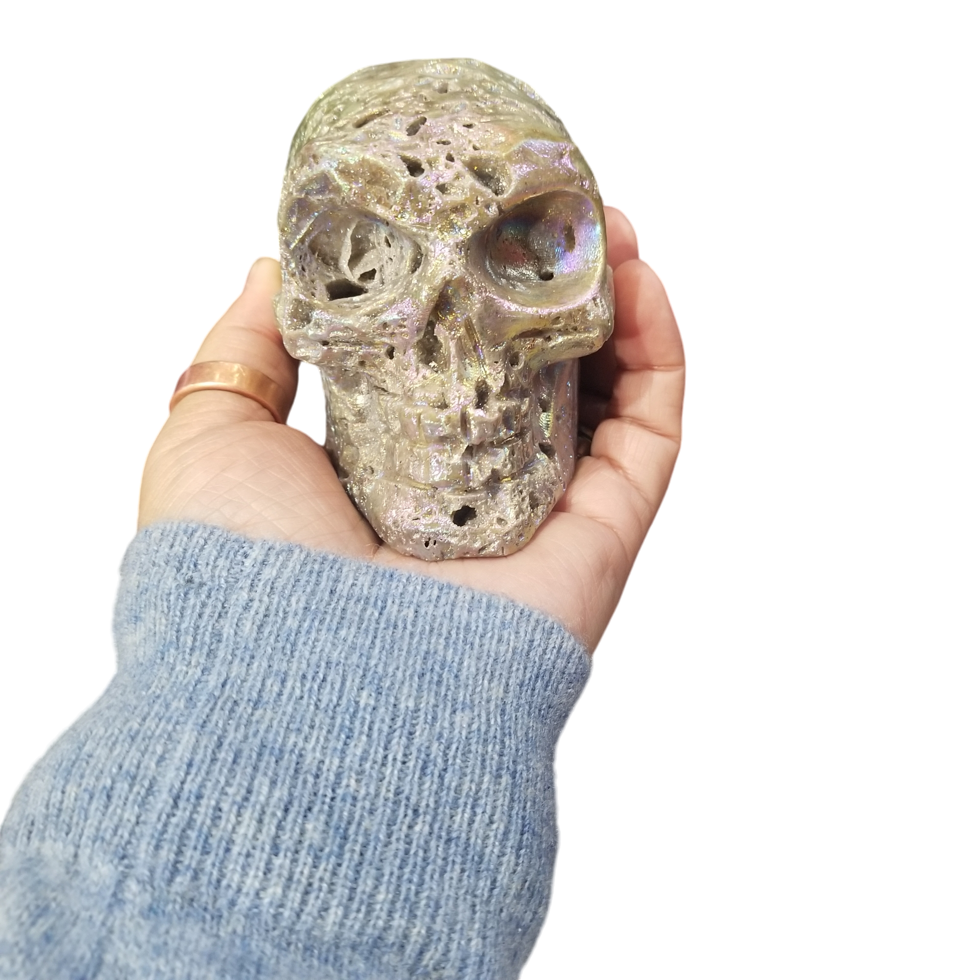 Sphalerite Skull with Aura Coating