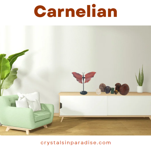 Carnelian Butterfly Wing with stand