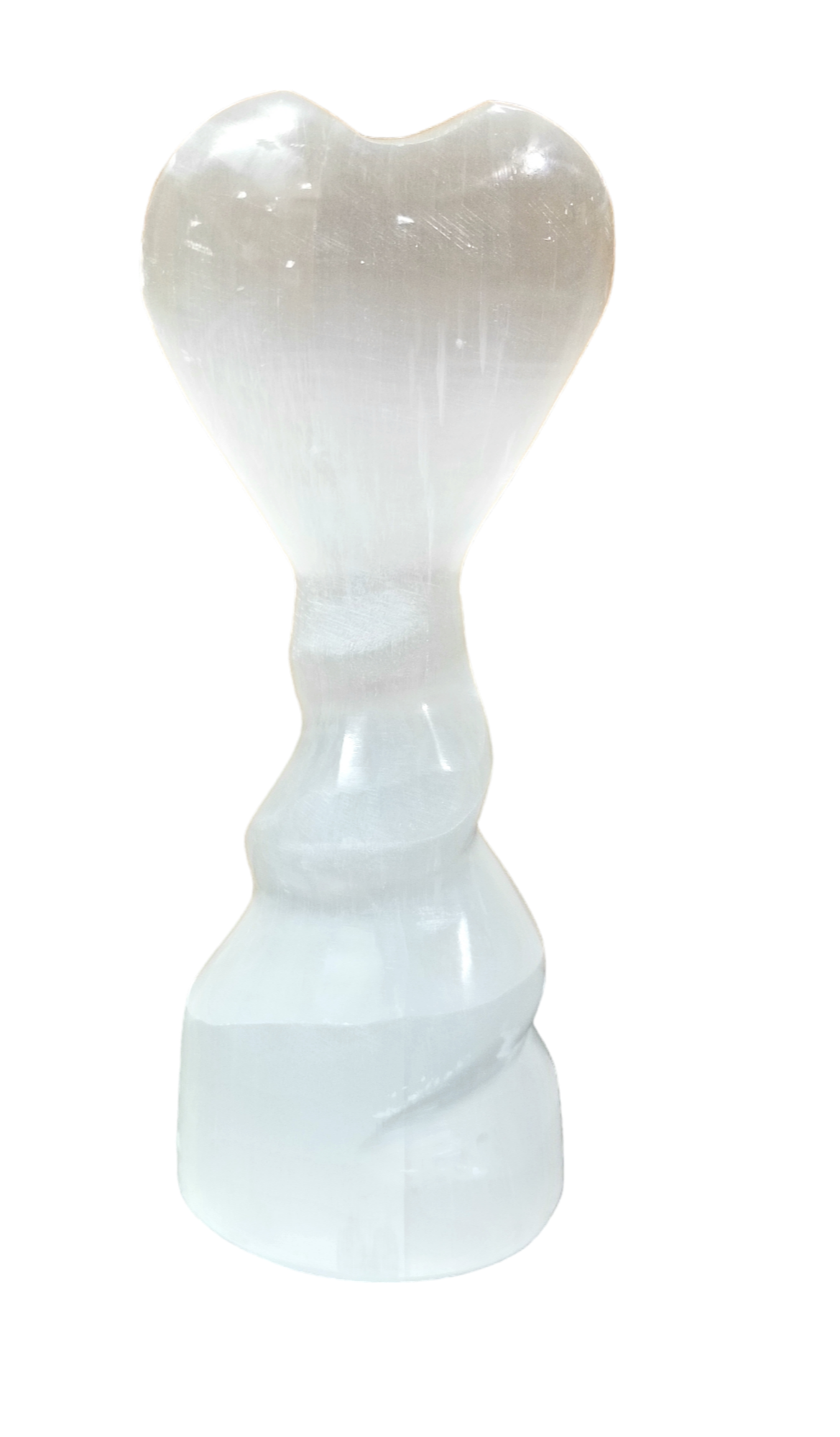Selenite Tower With Heart Topper