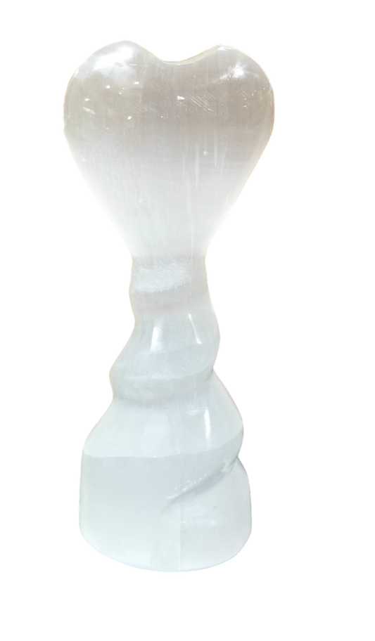 Selenite Tower With Heart Topper