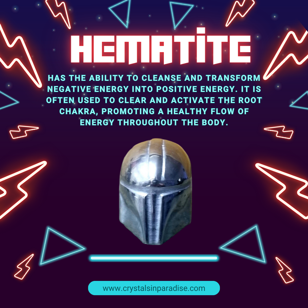 Hematite Mandalorian Helmet Crystal