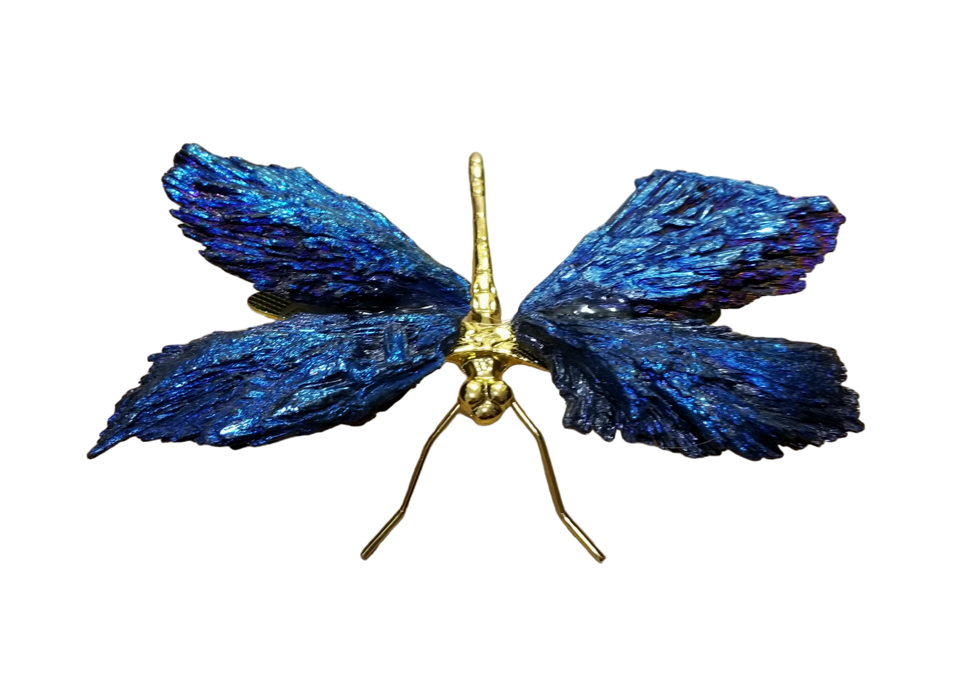 Aura-Coated Kyanite Dragonfly