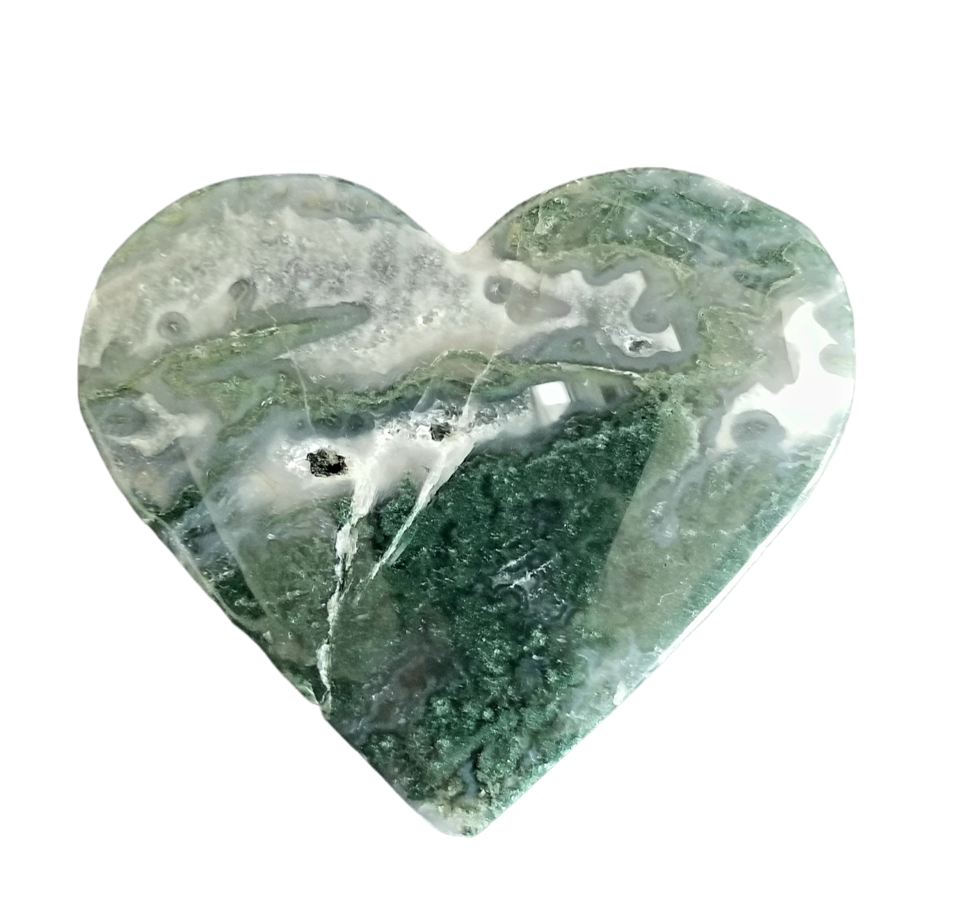 Moss Agate Heart