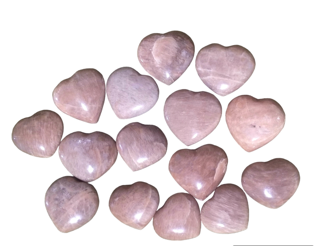 Peach Moonstone Heart (Small: Priced per piece)